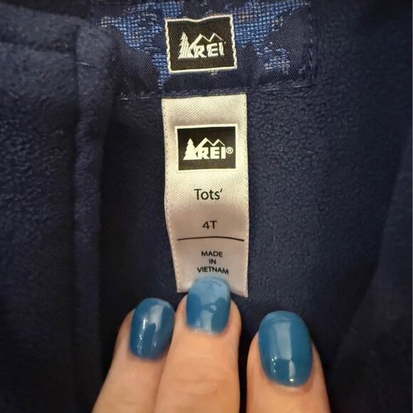 REI Navy Blue Full Fleece Lined Snow Bibs Adjustable Straps-Size 4T - Picture 4 of 7